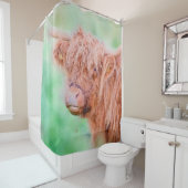 高地の牛が水彩を閉じる シャワーカーテン (インサイチュ)