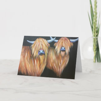 高地の牛のグリーティングカー空白のドの内側 カード