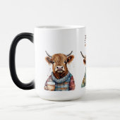 高地の牛のコーヒーマグ、かわいいコーヒーマグ モーフィングマグカップ (左)