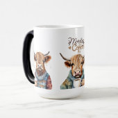 高地の牛のコーヒーマグ、かわいいコーヒーマグ モーフィングマグカップ (正面左)