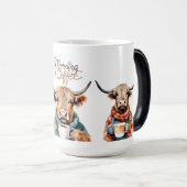 高地の牛のコーヒーマグ、かわいいコーヒーマグ モーフィングマグカップ (正面右)