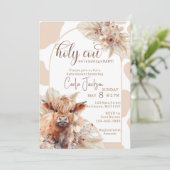 高地の牛のボホパンパスグラスベイビーシャワー 招待状 (スタンド正面)