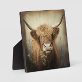 高地の牛の卓上プラーク フォトプラーク (正面)