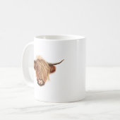 高地の牛の図解入りの、写真付きのなポートレート コーヒーマグカップ (正面左)