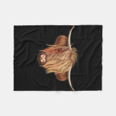 高地の牛の図解入りの、写真付きのなポートレート フリースブランケット (正面(横))