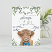 高地の牛の緑の赤ちゃんシャワー 招待状 (スタンド正面)