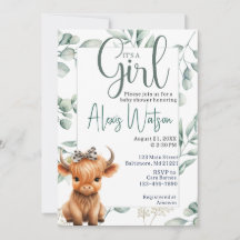 高地の牛の緑の赤ちゃんシャワー