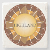 高地の独身のなモルトのスコットランドウィスキーの大理石のコースター ストーンコースター (正面)