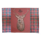高地の赤い雄鹿及びタータンチェックの枕箱セット 枕カバー (正面左)