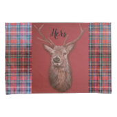 高地の赤い雄鹿及びタータンチェックの枕箱セット 枕カバー (正面右)