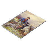 高地のlandscaのwolfhoundsを持つスコットランドの男の子 ノートブック (左側)