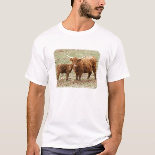 高地牛および子牛9Y316D-045 Tシャツ (正面)