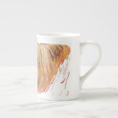 高地牛ズームレンズの鼻の骨灰磁器のマグ ボーンチャイナマグカップ (右)