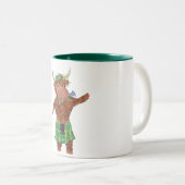 高地牛タータンチェックのアザミ ツートーンマグカップ (正面右)