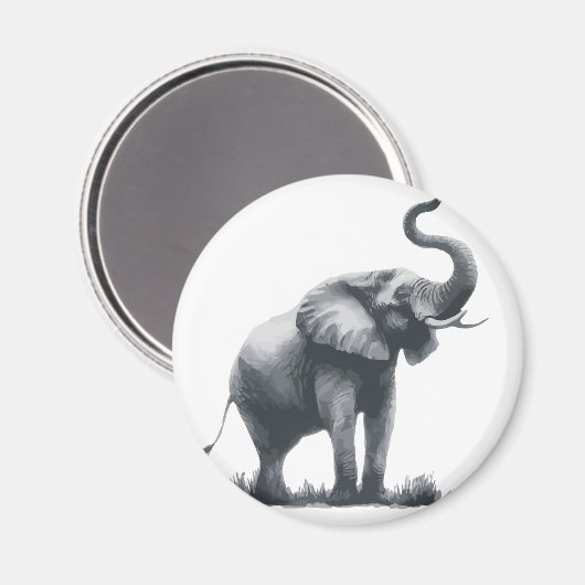 高威厳のある体付き象 マグネット (正面/裏面)