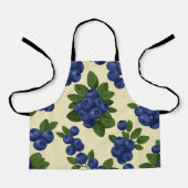 高密度ブルーベリーシームレスパターン エプロン (正面)