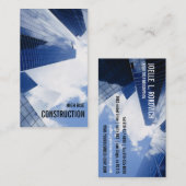 高層ビルの都市景観の青空 名刺 (正面/裏面)