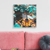 高層建物の航空写真 キャンバスプリント (インサイチュ (リビング))