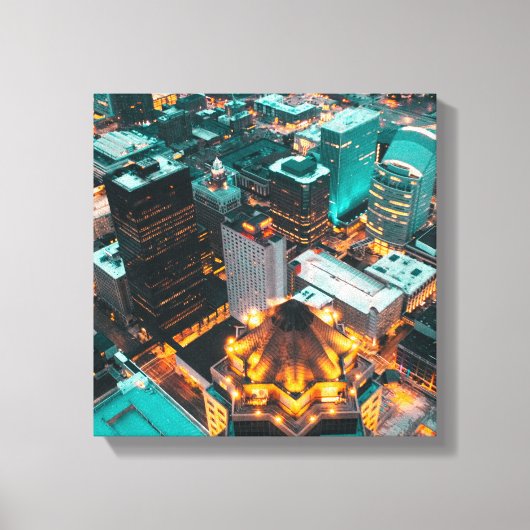 高層建物の航空写真 キャンバスプリント (正面)