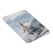 高山の冬の風景の教会 マグネット (右側)