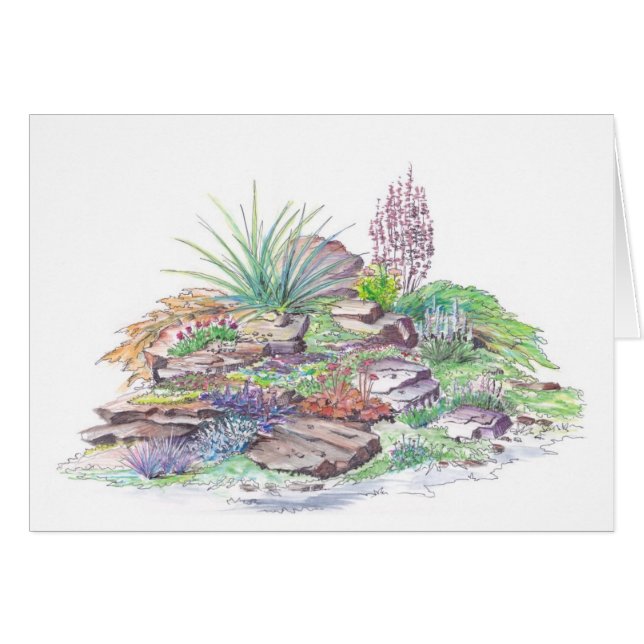 高山の庭の造園 (正面横)