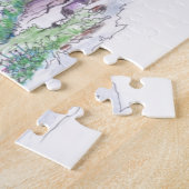 高山の庭の造園 ジグソーパズル (側面)