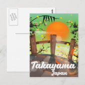高山の日本の花のポスター ポストカード (正面/裏面)