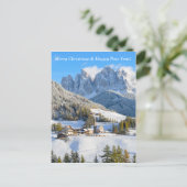 高山の村が付いているCristmasカード シーズンポストカード (スタンド正面)