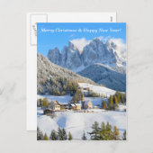 高山の村が付いているCristmasカード シーズンポストカード (正面/裏面)