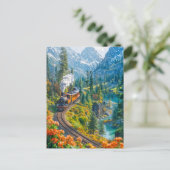 高山の森の小さな蒸気列車 シーズンポストカード (スタンド正面)