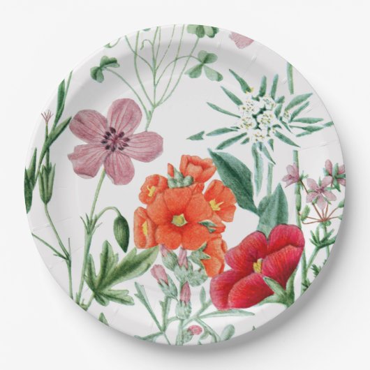 高山の花園のパーティーの紙皿 ペーパープレート (正面)