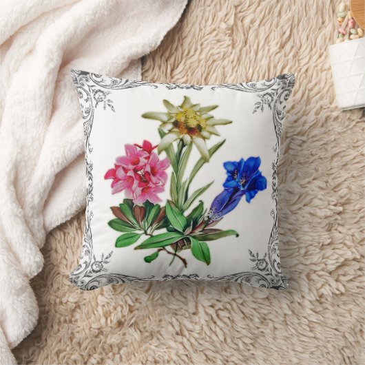 高山の花 クッション (ブランケット)