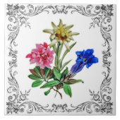 高山の花 タイル (正面)