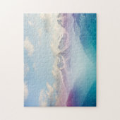 高山の谷の朝の霧 ジグソーパズル (縦)