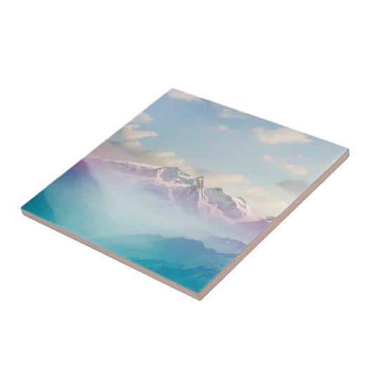 高山の谷の朝の霧 タイル (側面)