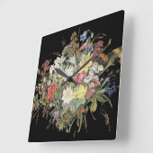 高山の野生の花によってはEdelweissの柱時計が開花します スクエア壁時計 (傾斜)