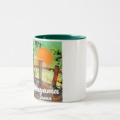 高山日本のの花のポスター ツートーンマグカップ (正面右)