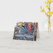 高山荷馬車の車輪のベンチTX カード (黄色い花)