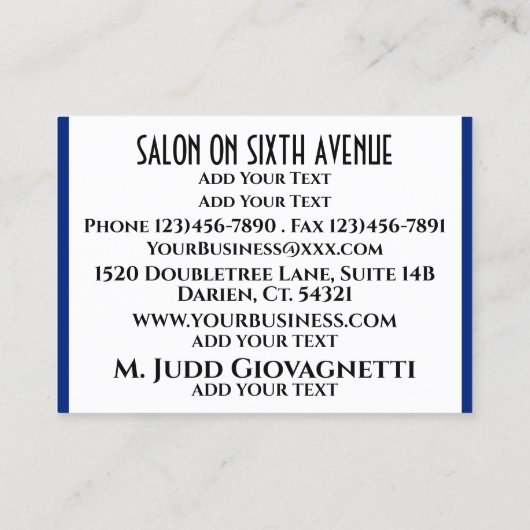 高度なサロン名刺 名刺 (裏面)