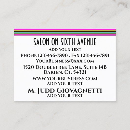 高度なサロン名刺 名刺 (裏面)