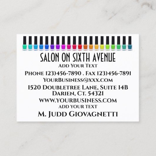 高度なサロン名刺 名刺 (裏面)