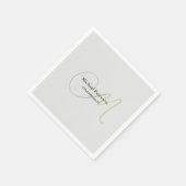 高度なスクリプトモノグラムイニシャル モダン スタンダードカクテルナプキン (角)