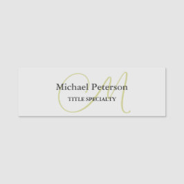 高度なスクリプトモノグラムイニシャル モダン 名札