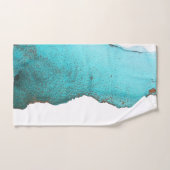 高度なトレンディーティール（緑がかった色）白黒抽象芸術 バスタオルセット (ハンドタオル)