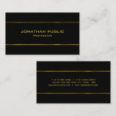 高度なブラックテンプレート金ゴールド文字 名刺 (正面/裏面)