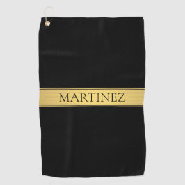 高度なプレゼンテーション |フェイク金ゴールドと黒 ゴルフタオル