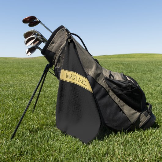 高度なプレゼンテーション |フェイク金ゴールドと黒 ゴルフタオル (グリーン)