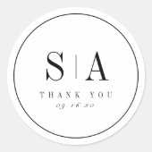 高度なモノグラムミニマリスト結婚式の引き出物 ラウンドシール (正面)