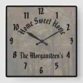 高度な独自の作成カスタムパーソナライズされた スクエア壁時計 (正面)