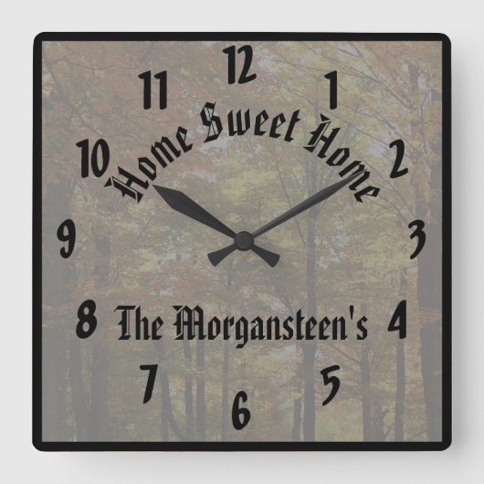 高度な独自の作成カスタムパーソナライズされた スクエア壁時計 (正面)